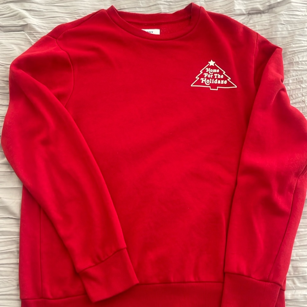 Women’s red crewneck sweater